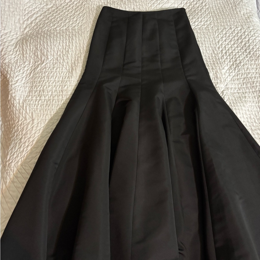 Ann Taylor Black Pleated Midi Skirt